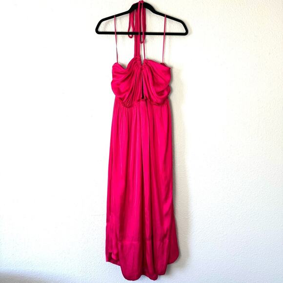 New J. Crew Collection Pink Halter Midi Dress Size 20 - Picture 2 of 10